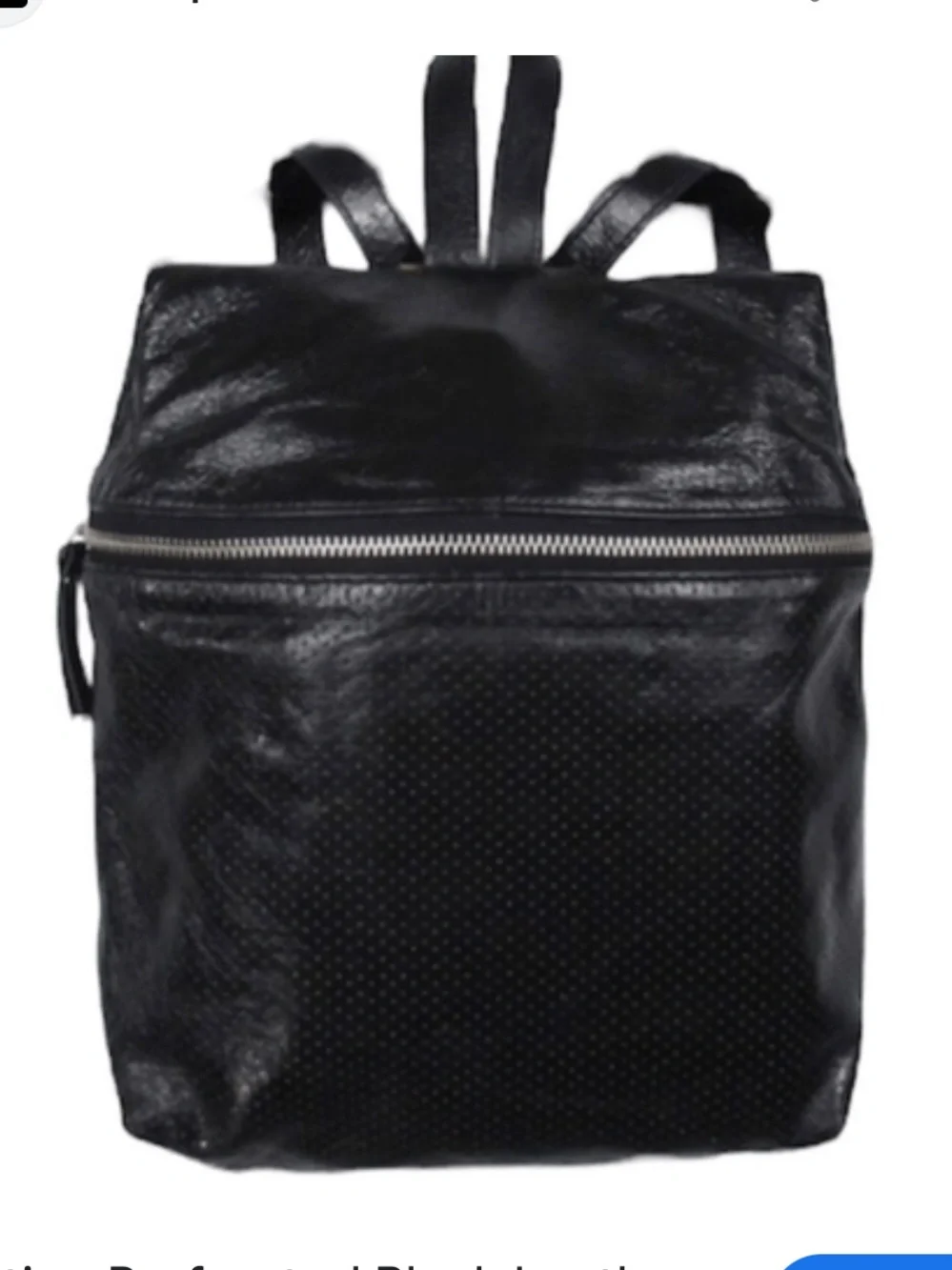 Latico Black Perforated Leather Riley Mini Backpack
